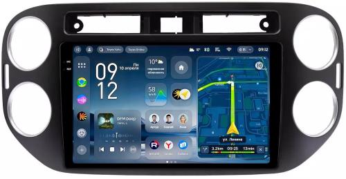Магнитола для Volkswagen Tiguan 1 2011-2016 (аварийка прямоугольная, рамка чёрная) - Teyes CC4-PRO монитор 9.5" 2K QLED на Android 13, Snapdragon 778G, ИИ, CarPlay, DSP, 4G SIM-слот