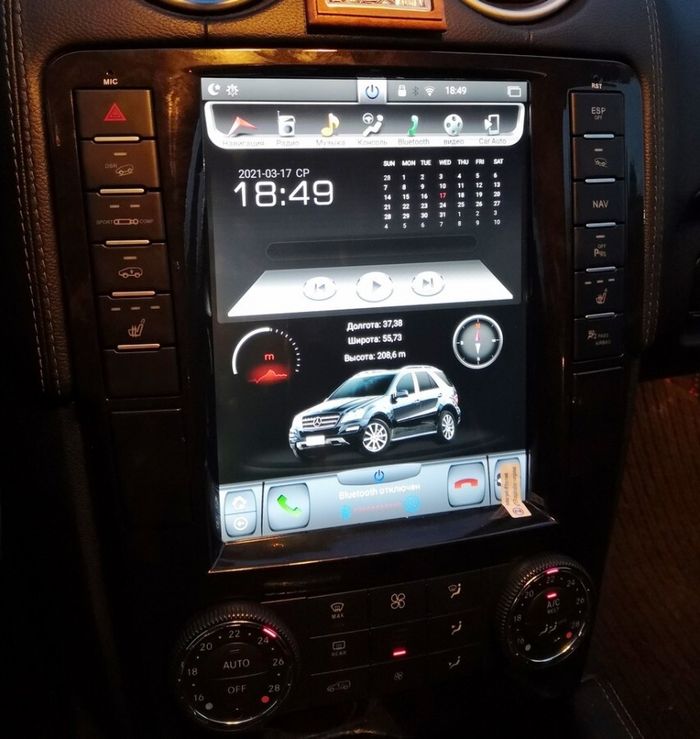 Магнитола для Mercedes-Benz ML (W164), GL (X164) 2005-2012 - Kuberg NH-1005 ("Тесла-Стиль") Android 13, Быстрая, CarPlay, SIM-слот