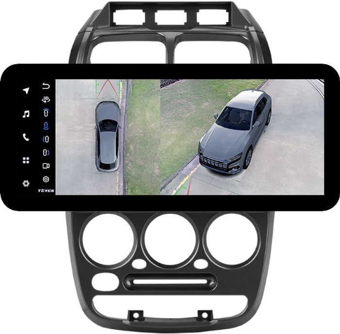 Магнитола для Hyundai Accent 2000-2011 (рамка 3 кнопки) - Teyes LUX ONE 360 монитор 12.3" 2K QLED на Android 10, Быстрая, CarPlay, 4G SIM-слот, 4 камеры в комплекте