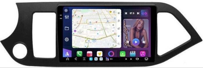 Магнитола для KIA Picanto 2 2011-2017 - FarCar GX217M монитор 9.5" 2K QLED на Android 14, TS20, 6+128Гб, CarPlay, 4G SIM-слот
