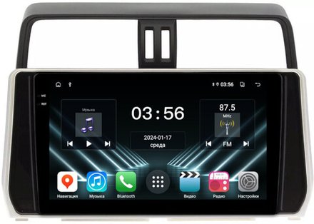 Магнитола для Toyota Land Cruiser Prado 150 2017-2023 - FarCar DX1053M монитор 10.36" IPS на Android 13, 4+64Гб, CarPlay