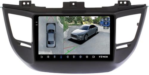 Магнитола для Hyundai Tucson 3 2015-2018 (без штатной КЗВ, рамка черная) - Teyes CC3-2K монитор 9.5" 2K QLED на Android 10, ТОП процессор, CarPlay, 360, 4G SIM-слот