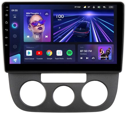 Магнитола для Volkswagen Jetta 5 2005-2010 (кондиционер) - Teyes CC3L на Android 10, 8-ядер, CarPlay, 4G SIM-слот