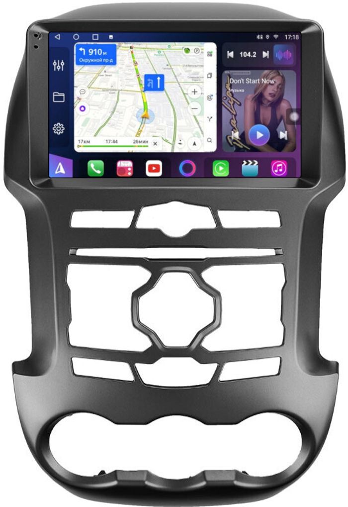 Магнитола для Ford Ranger 3 2011-2015 (рамка тип 1) - FarCar BM9-2K-245F1 монитор 9.5" 2K QLED на Android 14, TS10, 4+32Гб, CarPlay, 4G SIM-слот