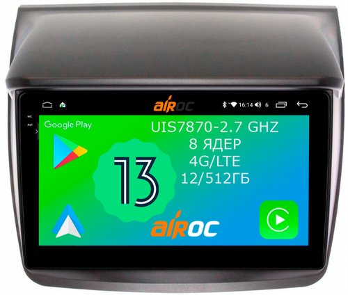 Магнитола для Mitsubishi L200, Pajero Sport 2006-2016 - Airoc 2K AU-2605 на Android 13, TS20, 12/512Гб, SIM-слот