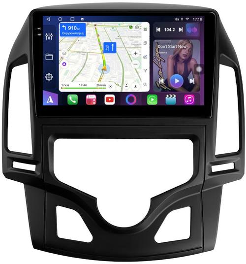 Магнитола для Hyundai i30 1 2007-2012 (климат) - FarCar 043M монитор 9.5" QLED на Android 14, TS18, CarPlay, 4G SIM-слот