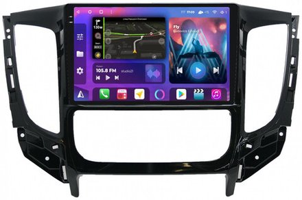 Магнитола для Mitsubishi L200 5 2015-2019 (климат), Pajero Sport 3 2016-2023 (МКПП), FIAT Fullback - FarCar BM1198M-2K монитор 9.5" 2K QLED на Android 14, TS10, 4+32Гб, CarPlay, 4G SIM-слот