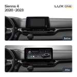 Магнитола для Toyota Sienna XL40 2020-2024+ - Teyes LUX ONE 360 монитор 12.3" 2K QLED на Android 10, CarPlay, 4G SIM-слот, 6/128 ГБ, 4 камеры в комплекте