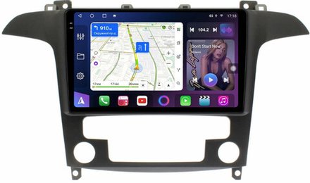 Магнитола для Ford S-Max, Galaxy 2 2006-2015 (климат) - FarCar BM3028M-2K монитор 9.5" 2K QLED на Android 14, TS10, 4+32Гб, CarPlay, 4G SIM-слот