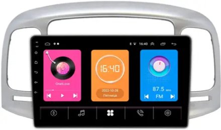 Магнитола для Hyundai Verna 2006-2010 (рамка серебро) -  GT9-069 на Android 10, 2ГБ-16ГБ