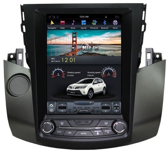 Магнитола для Toyota RAV4 30 2005-2012, Vanguard - Kuberg ZF-1121-Q6 вертикальный экран 10.4" в стиле "Тесла" на Android 11, CarPlay, 4G SIM-слот