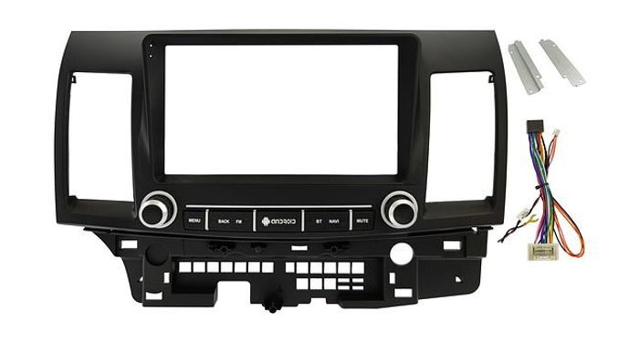 Комплект рамки с разъёмами 9" Mitsubishi Lancer X 2007-2014 с кнопками и крутилками