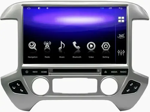Магнитола для GMC Denali (рамка серебро) - Kuberg ZH-C1301S дисплей 13.3" на Android 12, 8Гб+128Гб, CarPlay, 4G SIM-слот