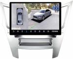 Магнитола для Subaru Legacy 5, Outback 4 2009-2014 (левый руль, рамка серебро) - Teyes CC3-2K-360 монитор 13" 2K QLED на Android 10, 6+128Гб, CarPlay, 4G SIM-слот, 4 камеры в комплекте
