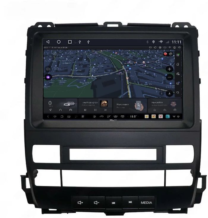 Магнитола для Toyota Land Cruiser Prado 120, Lexus GX470 (экран климата внизу, рамка 9") - Kuberg SF-9696-1 QLed+2K, Android 13, UIS7870 (DUDU7), CarPlay, SIM-слот