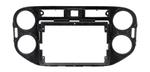 Комплект рамки с разъёмами 9"+can VW Tiguan 2011-2016 (квадратная аварийка) черный глянец