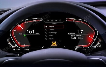 Электронная панель приборов для BMW X3 F25 2011-2017 (без проекции на лобовое) - Kuberg NH-LCD-B01-F25 с ЖК 12.3" экраном QLED