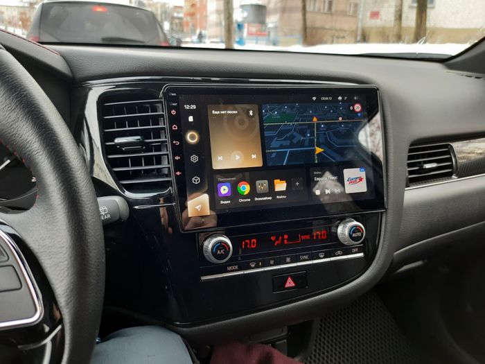 Магнитола для Mitsubishi Outlander 3 2019-2022 (прямоугольный климат) - Kuberg OL-1573 QLed, Android 13, TS20, CarPlay, SIM-слот