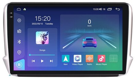Магнитола для Peugeot 208/2008 2013-2019 - Parafar PF892RN2K на Android 13, QLED+2K, ТОП процессор, 4Гб+32Гб, CarPlay, 4G SIM-слот