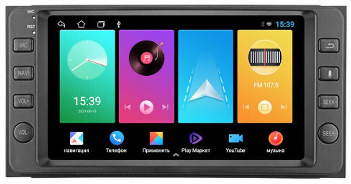 Магнитола для Toyota 200х100мм (рамка с кнопками) - FarCar D811-7040K7 дисплей 7" на Android 8 и