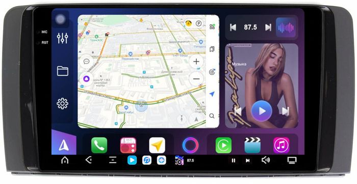 Магнитола для Mercedes-Benz R (W251) 2005-2015 - FarCar XXL215M монитор 9.5" 2K QLED на Android 14, TS20, 8+256Гб, CarPlay, 4G SIM-слот