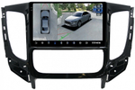 Магнитола для Mitsubishi L200 5 2015-2019 (климат), Pajero Sport 3 2016-2023 (МКПП), FIAT Fullback - Teyes CC3-2K-360 на Android 10, 2K QLED, 6Гб+128Гб, CarPlay, 4G SIM-слот, 4 камеры в комплекте