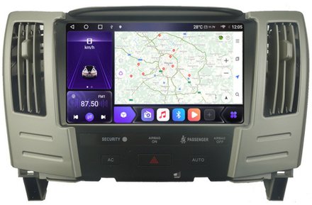 Магнитола для Toyota Harrier XU30 2003-2013, Lexus RX 2003-2009 - Kuberg SF-9278 QLed, Android 12, TS10, CarPlay, 4G SIM-слот