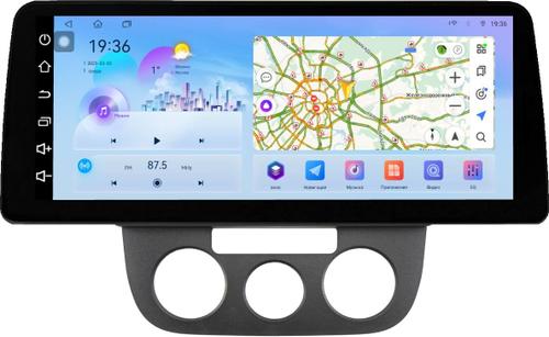Магнитола для Volkswagen Jetta 5 2005-2010 (кондиционер) - FarCar монитор 12.3" 2K QLED на Android 14, TS10, CarPlay, 4G SIM-слот