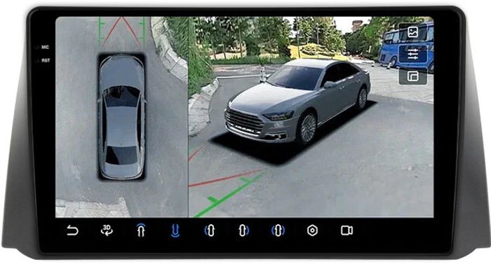 Магнитола для УАЗ Патриот Пикап Профи 2016+ (рамка тип 2) - FarCar BX9-360-9001F2 монитор 9.5" 2K QLED на Android 13, Быстрая, CarPlay, 4G SIM-слот, 4 камеры в комплекте