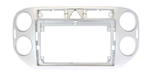 Комплект рамки с разъёмами 9"+can VW Tiguan 2007-2017 (любая аварийка) серебро (F2)
