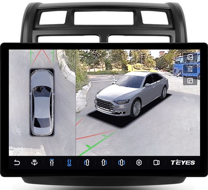Магнитола для KIA Sportage 2 2008-2010 - Teyes CC3-2K-360 монитор 13" 2K QLED на Android 10, Быстрая, CarPlay, 4G SIM-слот, 4 камеры в комплекте