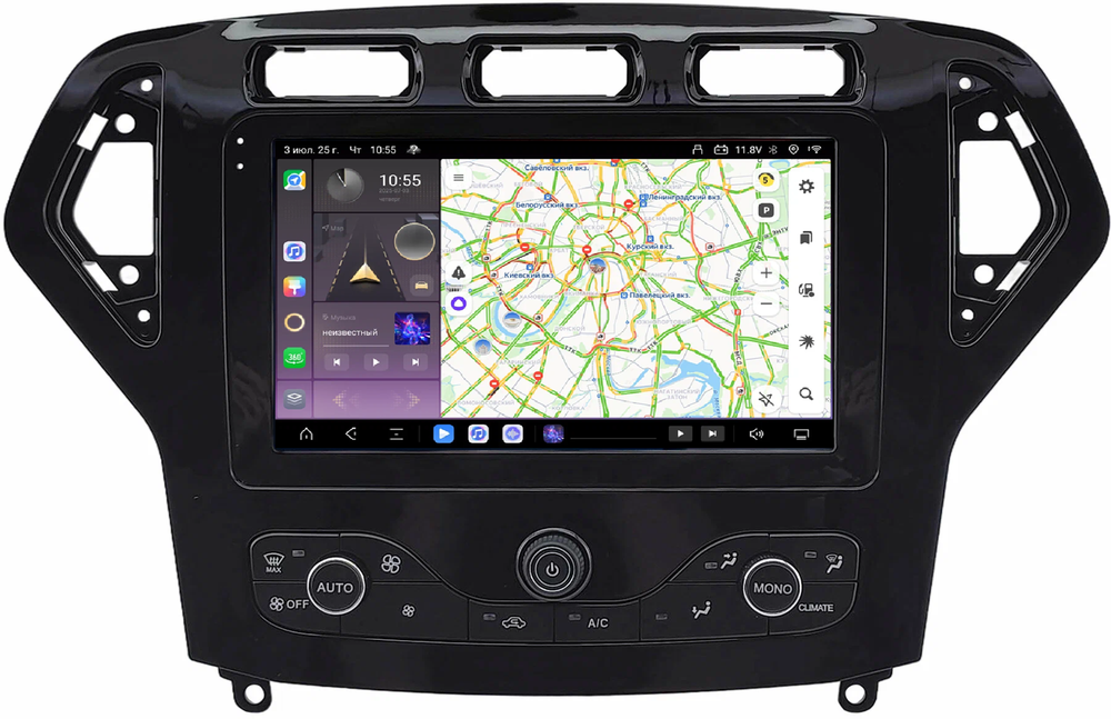 Магнитола для Ford Mondeo 4 2007-2010 - Kuberg QLed, Android 13, TS20, CarPlay, SIM-слот
