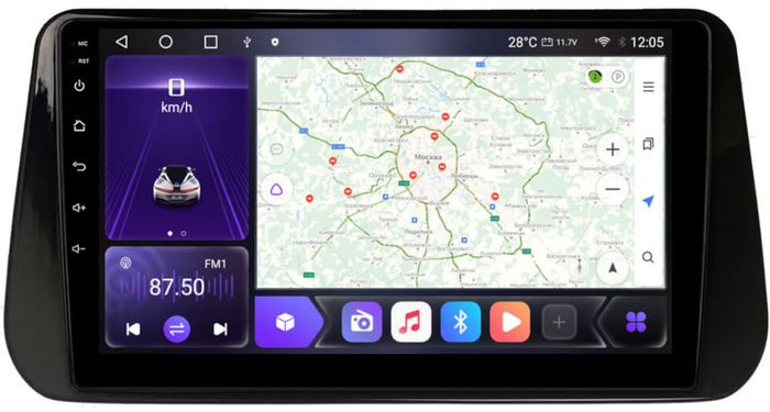 Магнитола для Hyundai Santa Fe 2020+ - Kuberg EW-1704 IPS, Android 10, 8 ядер (TS18), 4G SIM-слот