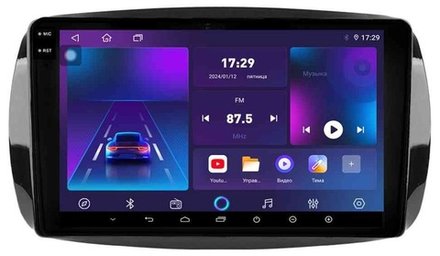 Магнитола для Mercedes-Benz Smart ForTwo/ForFour W453 2014-2023 - Parafar PF214RN2K на Android 13, QLED+2K, ТОП процессор, 4Гб+32Гб, CarPlay, 4G SIM-слот