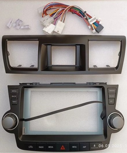 Магнитола для Toyota Highlander 2 2007-2013 XU40 - Kuberg SF-1431-2 (рамка кнопки + крутилки) QLed+2K, Android 13, TS20, CarPlay, 4G SIM-слот