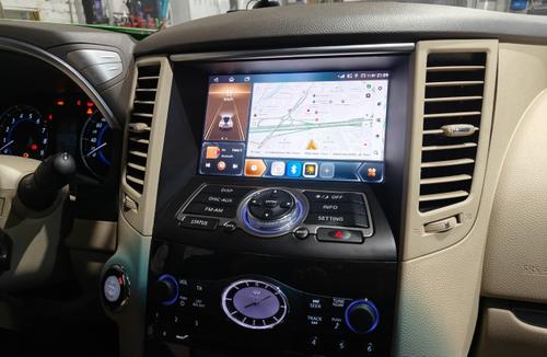 Магнитола для Infiniti QX70, FX35 (S51), FX37, FX30d, FX50 2008-2016 (Поддержка Bose и 360) - Kuberg KP-9828-5 (бежевая) IPS, Android 10, 8 ядер (TS18), 4G SIM-слот