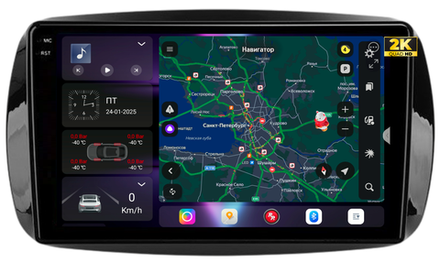 Магнитола для Mercedes-Benz Smart ForTwo/ForFour W453 2014-2023 - Redpower 85371 PRO/PROmax ТОП звук, 2K QLED, Android 14, CarPlay, 4G SIM-слот