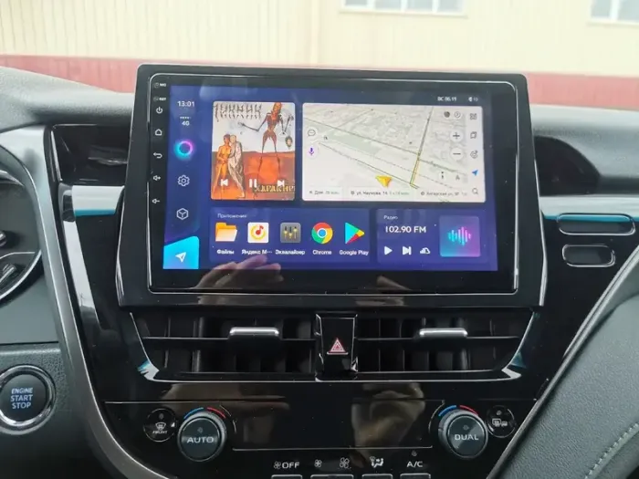 Магнитола для Toyota Camry 70 (75) 2021-2023 (Китай) - Parafar PF565LUX2UHD на Android 13, QLED, ТОП процессор, 8Гб+128Гб, CarPlay, 4G SIM-слот