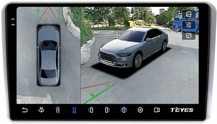 Магнитола для AUDI A3 8P 2003-2012 - Teyes CC3-2K-360 на Android 10, 2K QLED, 6Гб+128Гб, CarPlay, 4G SIM-слот, 4 камеры в комплекте