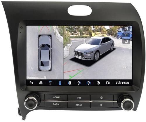Магнитола для KIA Cerato 3 2013-2019 (рамка с крутилками) - Teyes CC3-2K-360 монитор 9.5" 2K QLED на Android 10, 6+128Гб, CarPlay, 4G SIM-слот, 4 камеры в комплекте