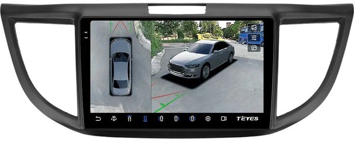 Магнитола для Honda CR-V 4 2012-2016 (большая рамка 9) - Teyes CC3-2K-360 на Android 10, 2K QLED, 6Гб+128Гб, CarPlay, 4G SIM-слот, 4 камеры в комплекте