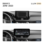 Магнитола для Toyota RAV4 5 2019-2024+ (рынок РФ/ОАЭ) - Teyes LUX ONE 360 монитор 12.3", Android 10, CarPlay, 4G SIM-слот, 6/128 ГБ, 4 камеры в комплекте