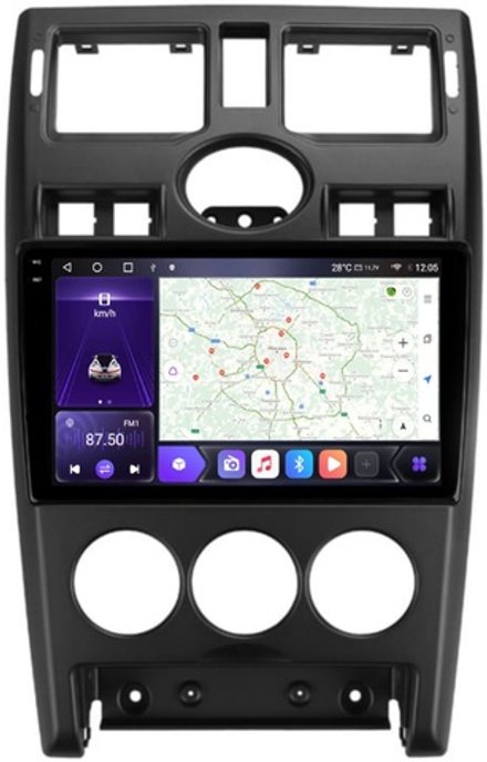 Магнитола для Lada Priora 2007-2013 (рамка черная) - Kuberg OL-9066-1 QLed+2K, Android 12, TS10, CarPlay, 4G SIM-слот