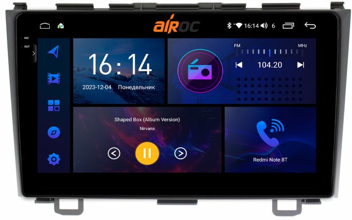 Магнитола для Honda CR-V 2006-2012 - AIROC 2K RI-1903 Android 12, QLed+2K, ТОП процессор, 8/128Гб, CarPlay, SIM-слот