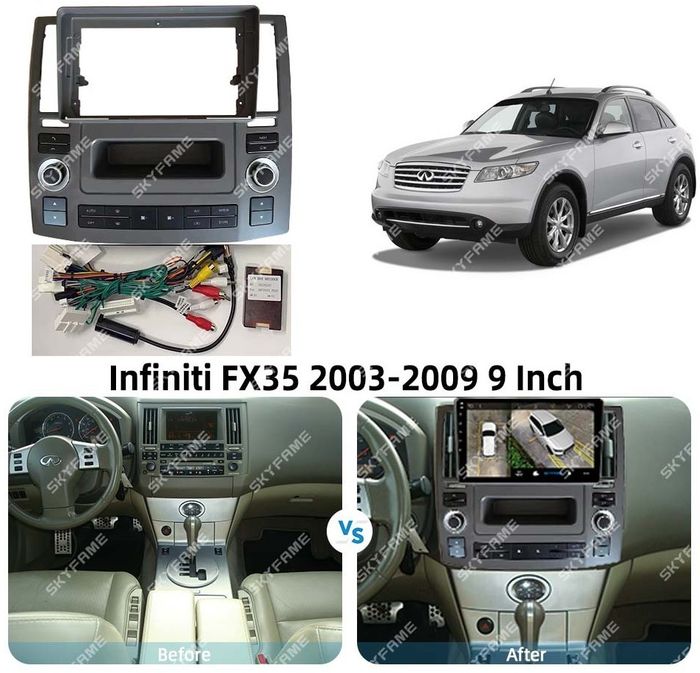 Магнитола для Infiniti FX35 (S50), FX45 2006-2008 - Kuberg SF-9279-2 QLed, Android 12, Быстрая, CarPlay, 4G SIM-слот
