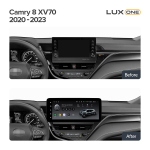 Магнитола для Toyota Camry 70/75 2021-2023 (РФ, Евро, Китай) - Teyes LUX ONE 360 монитор 12.3", Android 10, CarPlay, 4G SIM-слот, 6/128 ГБ, 4 камеры в комплекте