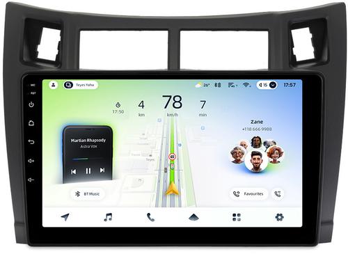 Магнитола для Toyota Vitz 2, Yaris 2 2005-2011 (рамка черная) - Teyes CC4L монитор 9" IPS на Android 14, Snapdragon 662, CarPlay, 4G SIM-слот