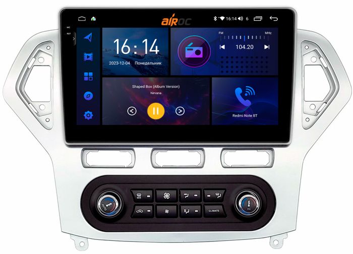 Магнитола для Ford Mondeo 4 2007-2010 - AIROC 2K RI-1708 Android 12, Быстрая, QLed+2K, CarPlay, SIM-слот