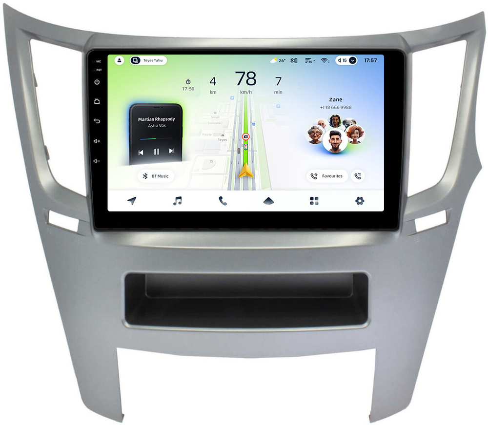 Магнитола для Subaru Legacy 5, Outback 4 2009-2014 (правый руль) - Teyes CC4L монитор 9" IPS на Android 14, Snapdragon 662, CarPlay, 4G SIM-слот