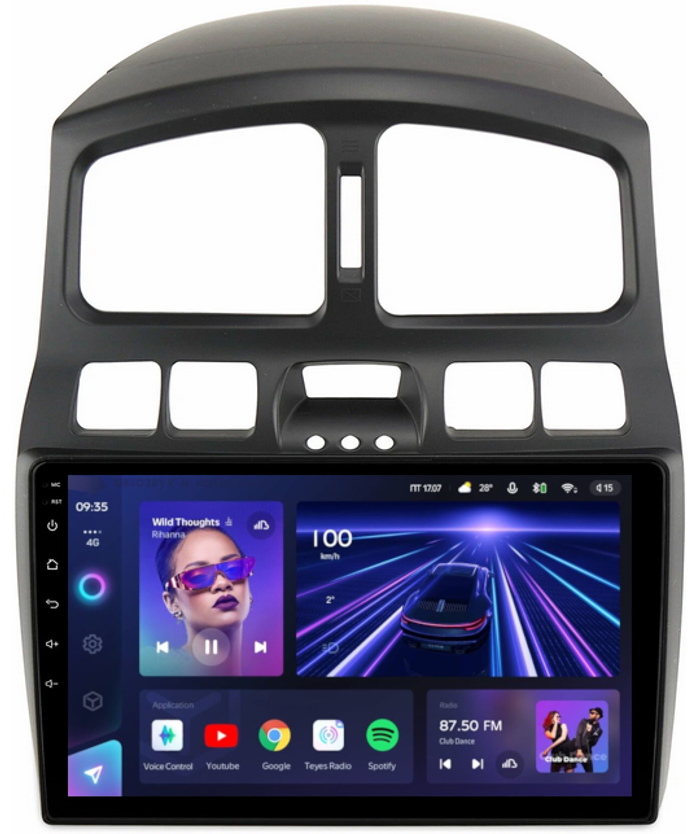 Магнитола для Hyundai Santa Fe 2000-2013 - Teyes CC3L на Android 10, CarPlay, 4G SIM-слот